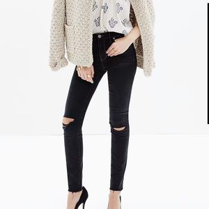 Skinny high rise Madewell black jeans